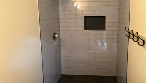 Custom tile shower black & white