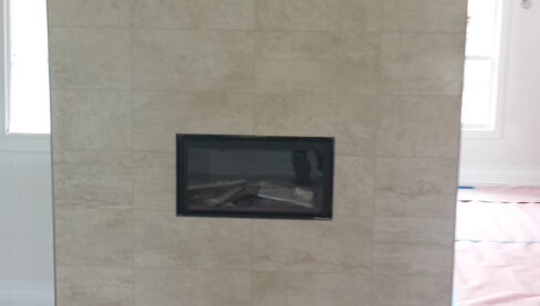 Custom masonry fireplace